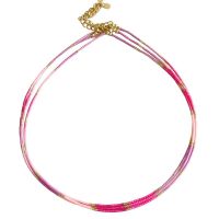 kerstcadeau vrouw-kerstcadeau voor haar-sinterklaascadeau vrouw-kralenketting bazou mix roze - Verrasjelief
