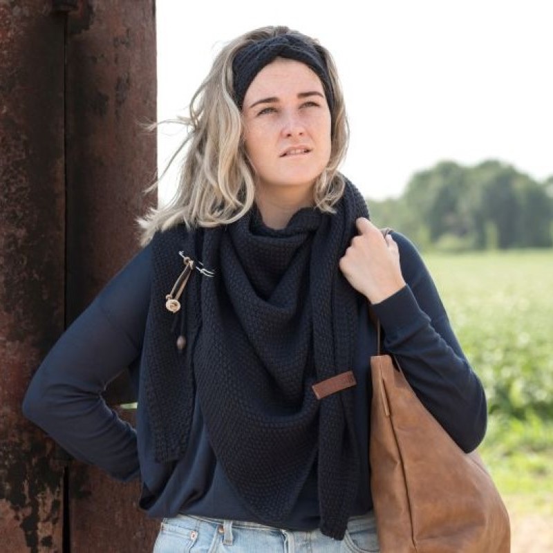 Knitfactory Coco omslagdoek Navy Blauw - Verrasjelief