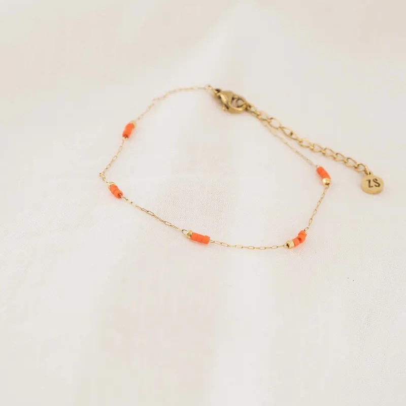 Zusss armbandje 'Heel veel liefs' in goud met koraal - Verrasjelief