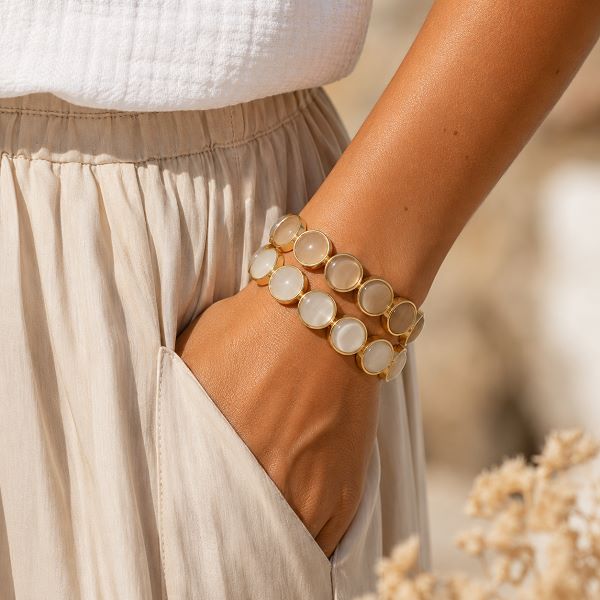 Set van 2 stijlvolle armbanden Setje Taupe - Verrasjelief