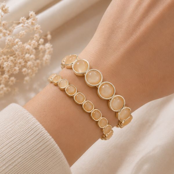 Set van 2 stijlvolle armbanden Setje Champagne - Verrasjelief