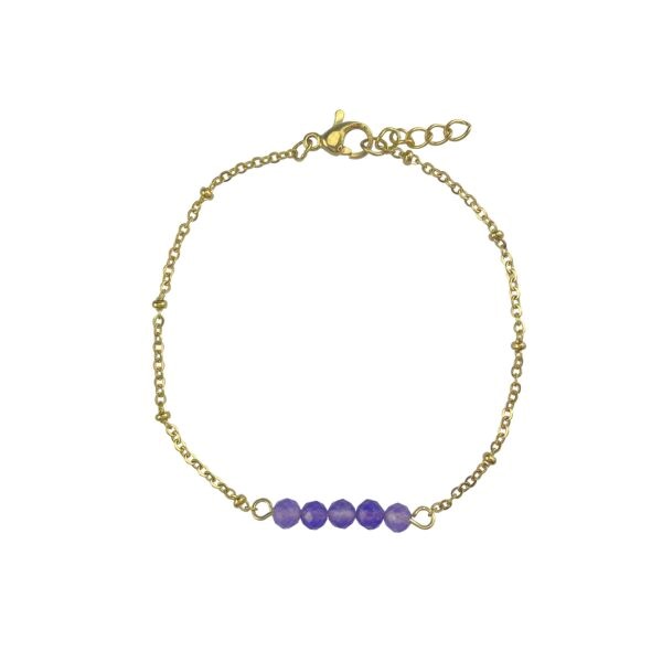 Armbandjes met positief werkende edelsteentjes Amethist - goud - Verrasjelief