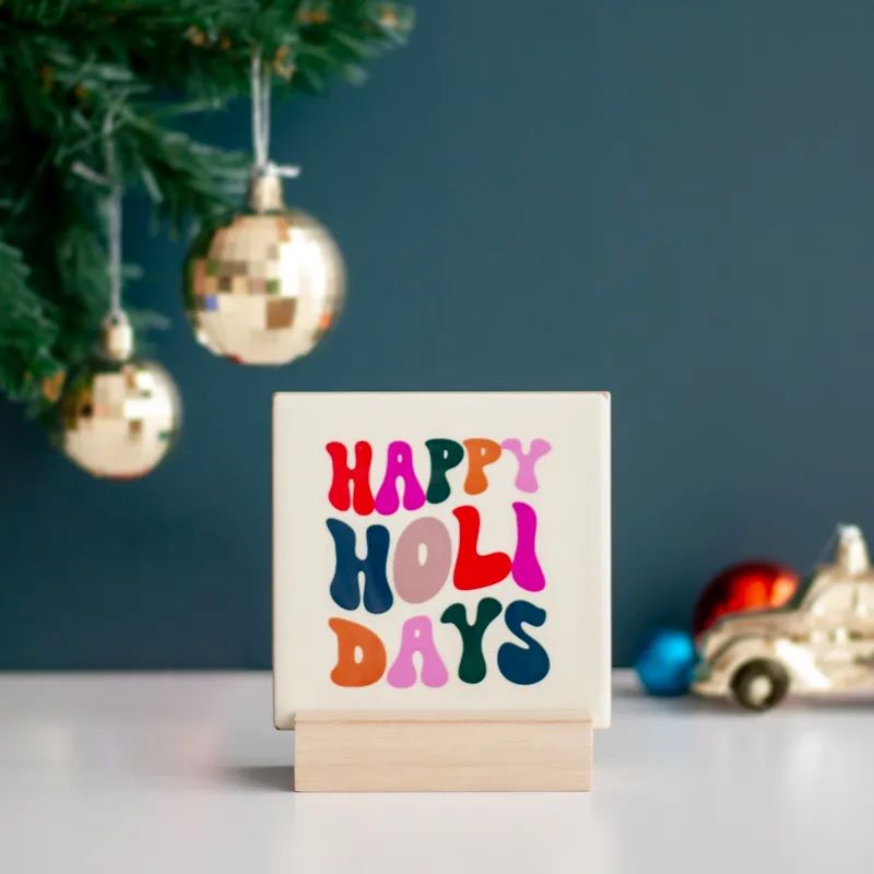 gezellige kerstegeltjes met kaartje Happy Holidays - Verrasjelief