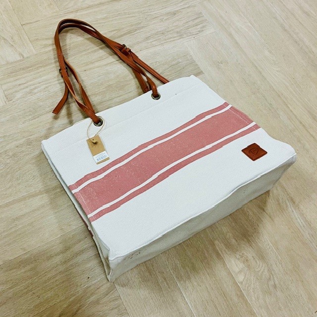 Chique canvas strandtas en shopper Coral