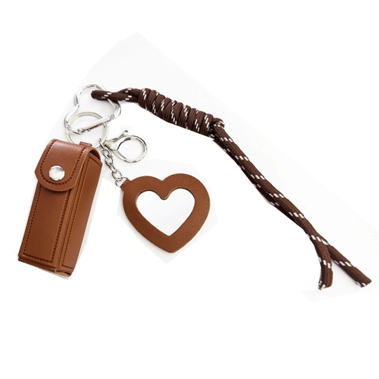 Sleutelhanger of Bagcharm met lippenstiftetui Camel - Verrasjelief