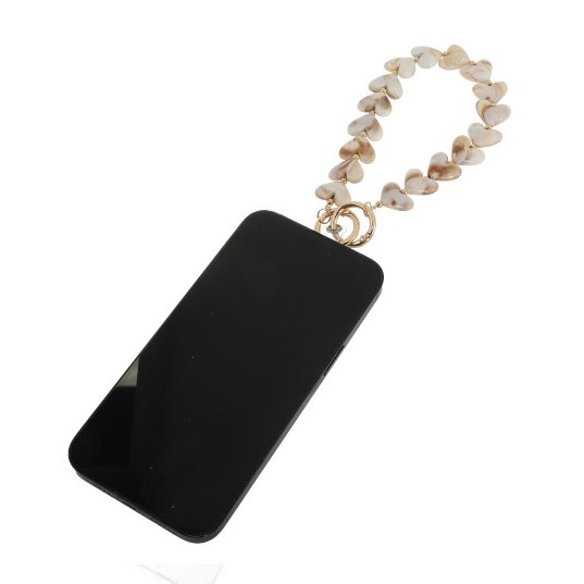 Lang of kort telefoonkoord met naturel hartjes Kort - Verrasjelief
