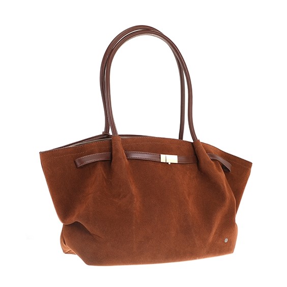 Stijlvolle en suède look schoudertas Cambridge Cognac - Verrasjelief