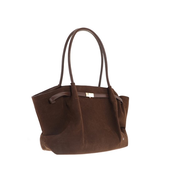 Stijlvolle en suède look schoudertas Cambridge Browny - donkerbruin - Verrasjelief
