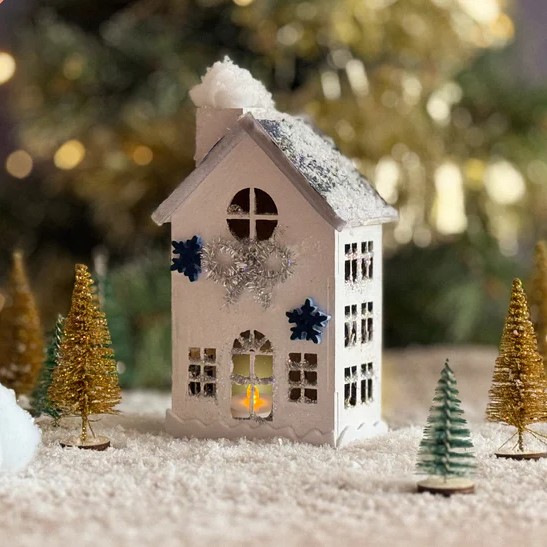 DIY Houten Kersthuisje Kersthuisje - Wit - Verrasjelief