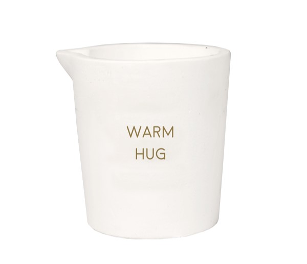 Massagekaars met leuke teksten Warm Hugs - Calming Sandalwood geur - Verrasjelief
