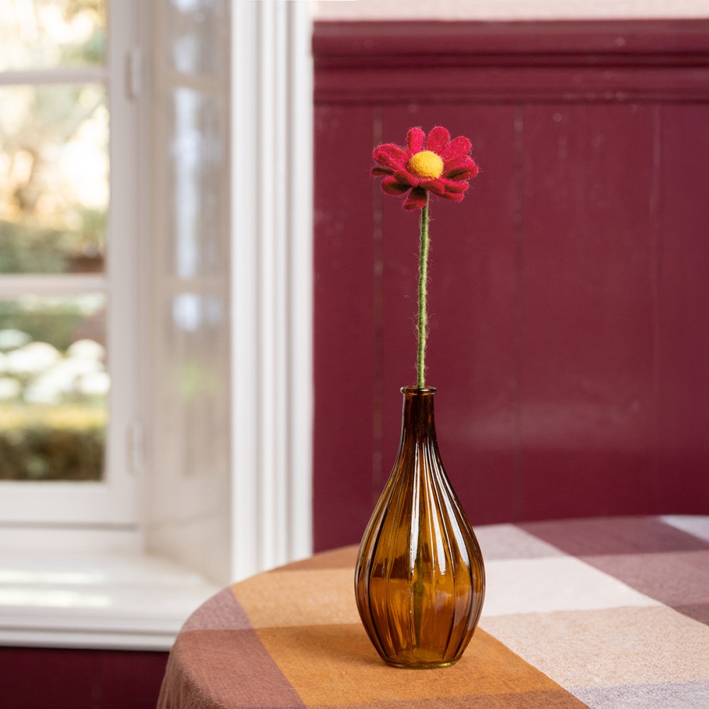 FairTrade Herfst margrietje in cognac, okergeel of bordeaux Bordeauxrood - Verrasjelief