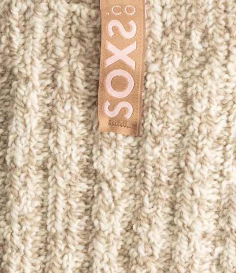 Heerlijke schapenwollen Soxs Yoga sokken Medium beige antislip - Amber Light - Verrasjelief