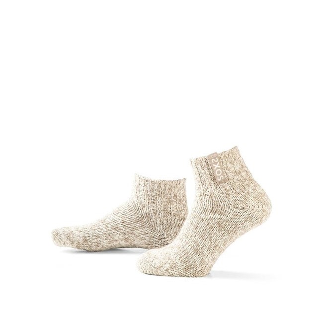Soxs antislip schapenwollen sokken laag Antislip laag beige - nude - Verrasjelief