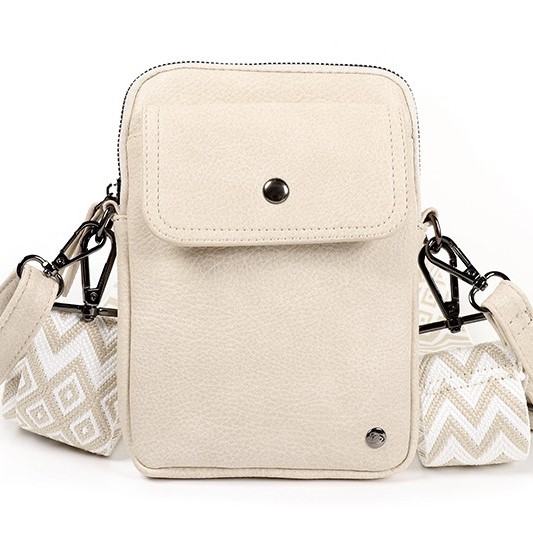 Stijlvol vegan crossbody telefoontasje 'Groet' Naturel