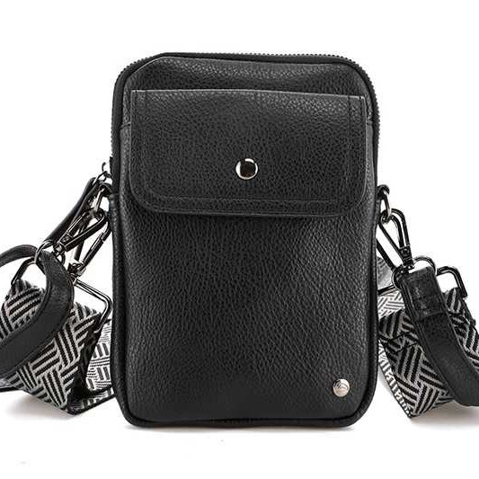 Stijlvol vegan crossbody telefoontasje 'Groet' Zwart