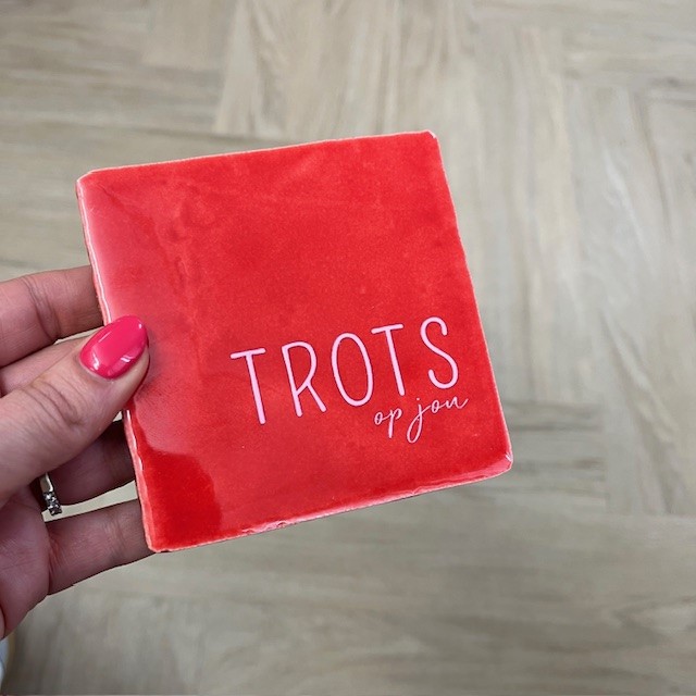 Originele tegeltjes en houten standaardje Trots op jou - Verrasjelief