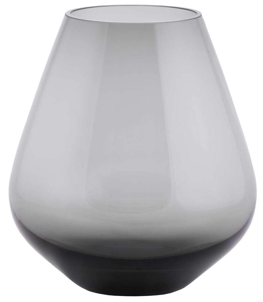 Zwarte of taupe glazen vaas en windlicht in vier afmetingen Zwart - Middel (20 cm hoog)