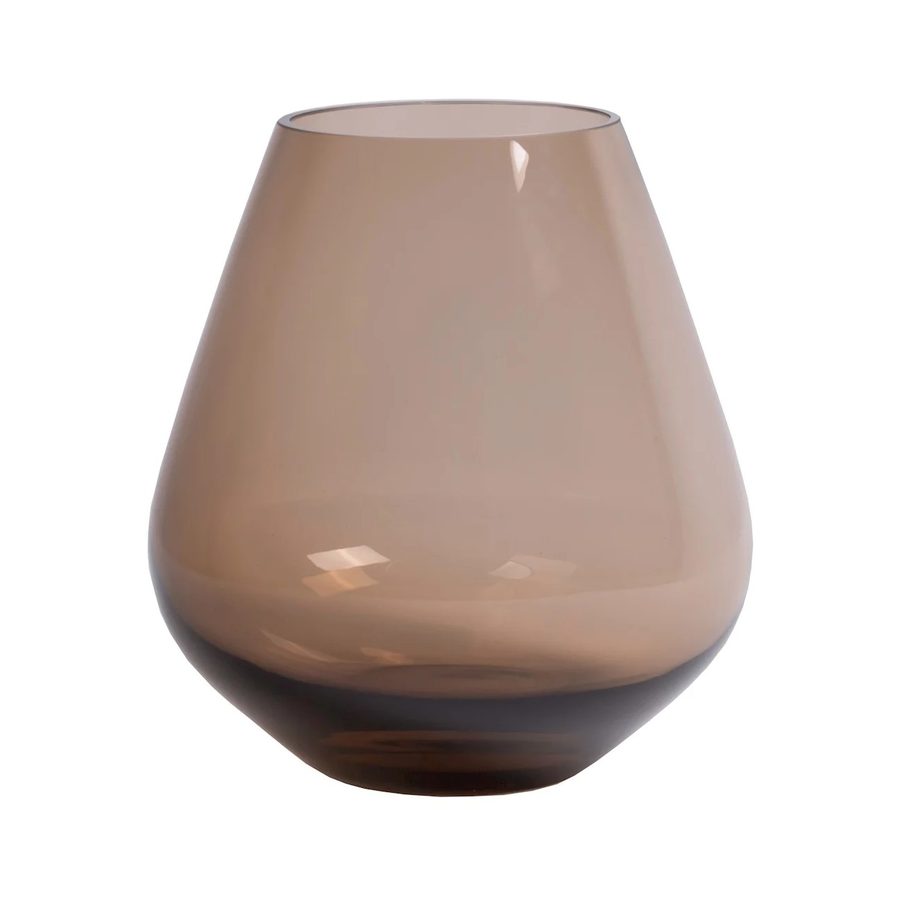 Zwarte of taupe glazen vaas en windlicht in vier afmetingen Taupe - Middel (22 cm hoog)