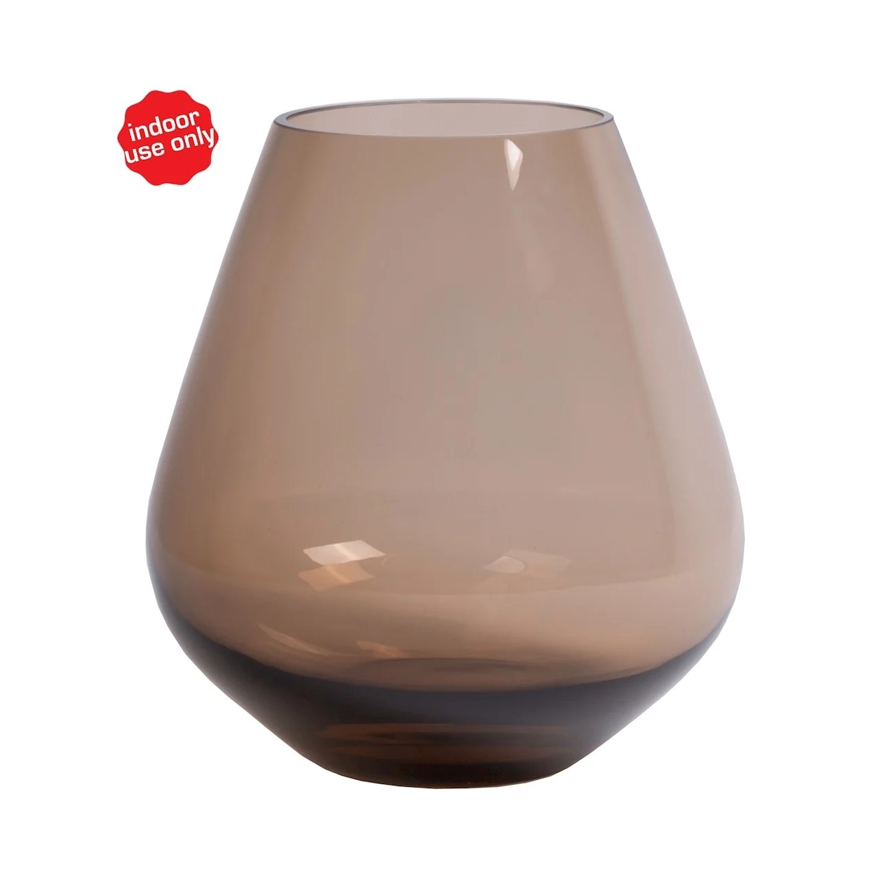 Zwarte of taupe glazen vaas en windlicht in vier afmetingen Uitverkocht - Taupe - Groot (28 cm hoog)