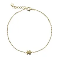 Verguld armbandje 'Go Slow' met schildpadje