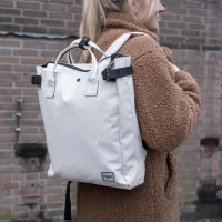 Fiets shopper en rugtas met laptopvak en reflecterende strepen