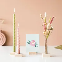 droogbloemen in een vaasje, gedraaide kaarsen, kaartje, cadeau voor haar, origineel cadeau vriendin, cadeau idee vrouw, brievenbuscadeautje