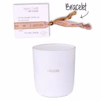 soja geurkaars van myflame met armbandje, silky tonka geur, cadeau voor haar - Verrasjelief