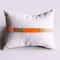 Prachtig vierdubbel zalm, oranje en goldplated Miyuki armbandje - Verrasjelief