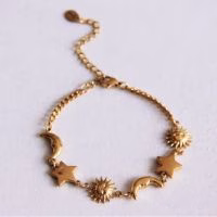 Armbandje met maan, zon en ster - Verrasjelief