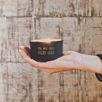 my flame- kaars- sojakaars - you are solid - gold - goud-cadeautje