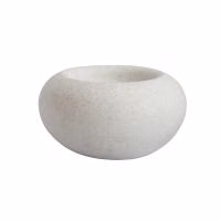 Fantastische luxe, witte vuurschaal van massief steen!