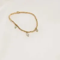 Leuk gouden armbandje - Goed te combineren - Schattig verjaardagscadeau - Armbandje met groene kraaltjes