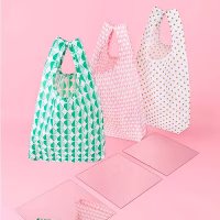 Opvouwbare en herbruikbare hippe, roze tas van Eva & Anne