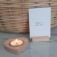 kaarshouder hartje kaartje altijd in ons hart giftset voor moeilijke tijd - Verrasjelief