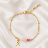 pinkribbon armbandje saint clairmont edelsteentjes steun voor iemand met borstkanker - Verrasjelief