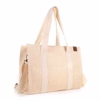 Shopper en strandtas in naturel. Monaco tas Imdutch.