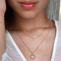Vinoos- ketting- sieraden - goud - jewellery - vriendinnencadeautje - stainless steel.
