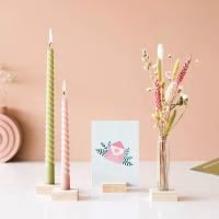 droogbloemen in een vaasje, gedraaide kaarsen, kaartje, cadeau voor haar, origineel cadeau vriendin, cadeau idee vrouw, brievenbuscadeautje - Verrasjelief