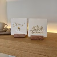Originele tegeltjes met houten standaardje - Verrasjelief