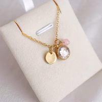 Mooie ketting, Gouden ketting, Gouden edelstenen ketting, Cadeau idee vriendin, Cadeau idee vrouw, Cadeau idee meisje 16 jaar, Cadeau idee meisje 17, Cadeau idee meisje 18 jaar, Cadeau idee moeder, Moederdagcadeau, Pasen, Paascadeau - Verrasjelief