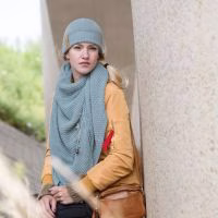 Knitfactory Coco omslagdoek Stonegreen - Verrasjelief