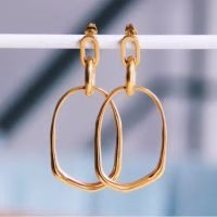 Statement oorbellen ovaal van bazou, cadeautje voor haar, cadeau voor moederdag - Verrasjelief