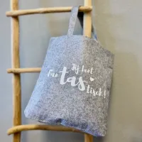 vilten tas - fantastisch - verrasjelief - origineel cadeau - cadeau vrouw - cadeau vriendin - handig - grijs