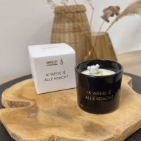 my flame soja geurkaars ik wens je alle kracht met beertje warm cashmere - Verrasjelief