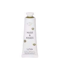 Set met lippenbalsem en handcrème met de tekst "Hugs and Kisses" – perfect als lief en verzorgend cadeautje.
