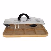 Bamboe snack tray met draag deksel - Verrasjelief