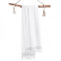 vilten tas - hamamdoek - grijs- wit - origineel - cadeau- cadeau vrouw - cadeau vriendin - wellness - badstof