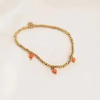 Leuk gouden armbandje - Goed te combineren - Schattig verjaardagscadeau - Armbandje Roze kraaltjes