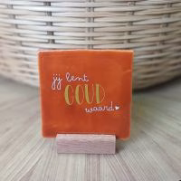Originele tegeltjes en houten standaardje - Verrasjelief