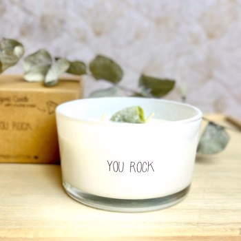 Soja Geurkaars met kristallen 'You Rock'